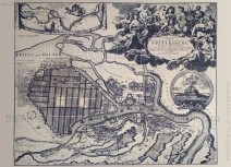 Копия гравюры План Петербурга 1716-1717, Иоганн-Батист Хоман