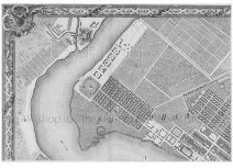 № 15 План Санкт-Петербурга 1753 года, Трускотта, старинная гравюра, копия гравюры, офорт