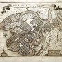 Старинная гравюра. План города Петербург 1735 год, 18 век