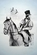 Портрет Пушкина на коне литография